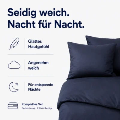 Lyocell Bettwäsche-Set mit 2 Kissenbezügen