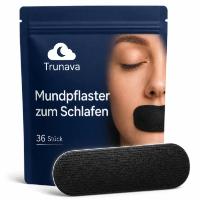 Mundpflaster zum Schlafen, 36 Stück – schwarz, atmungsaktiv, latexfrei, Baumwoll-Stretch