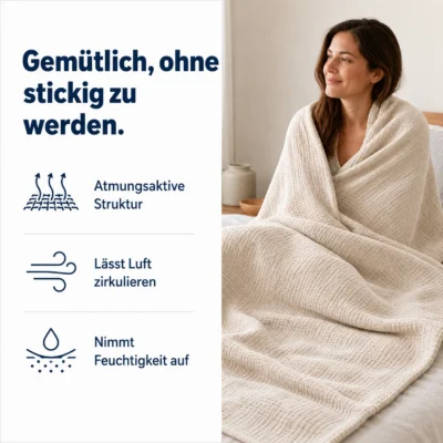 Musselindecke aus 100 % Baumwolle, 6-lagig