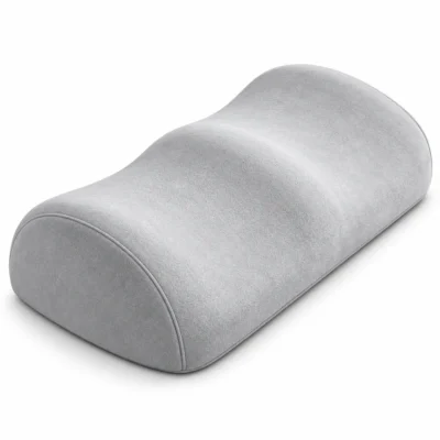 Beinhochlagerungskissen Memory Foam, ergonomisch, 55 × 30 × 14,5 cm, hellgrau, Baumwollbezug waschbar