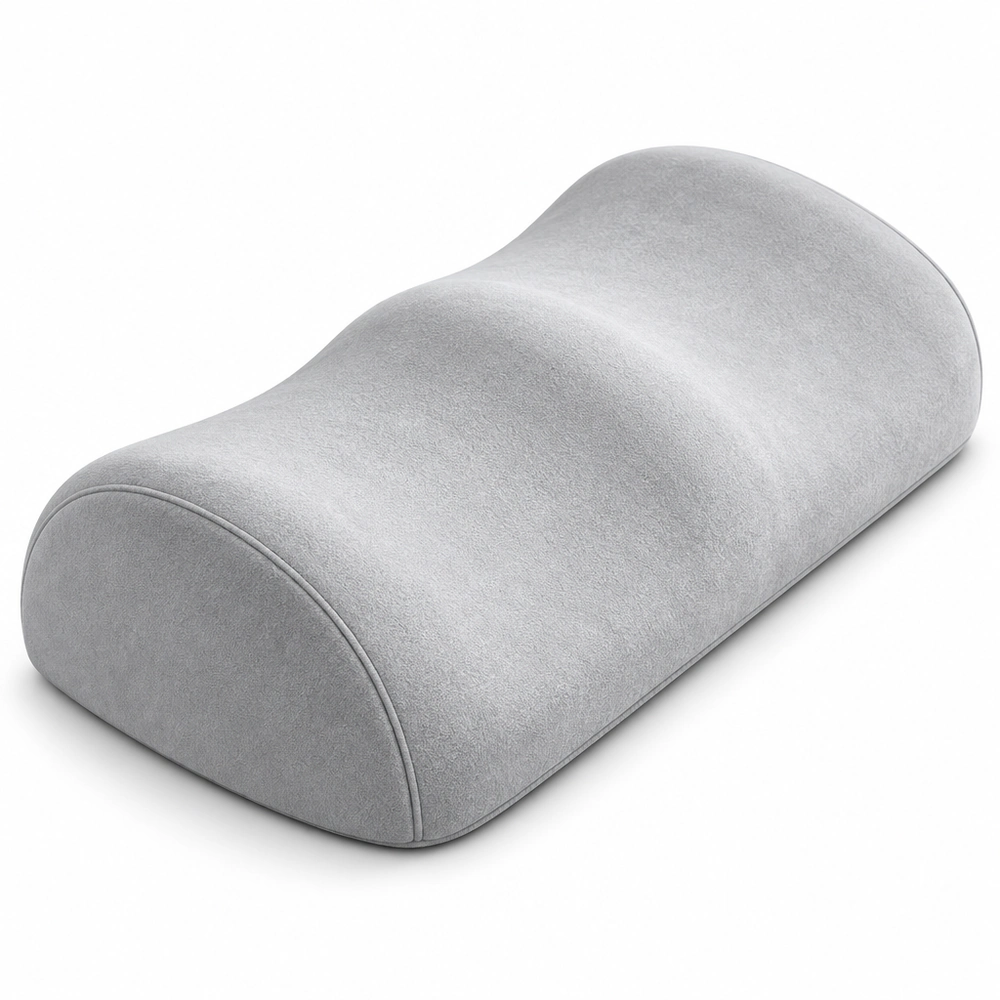 Beinhochlagerungskissen Memory Foam, ergonomisch, 55 × 30 × 14,5 cm, hellgrau, Baumwollbezug waschbar