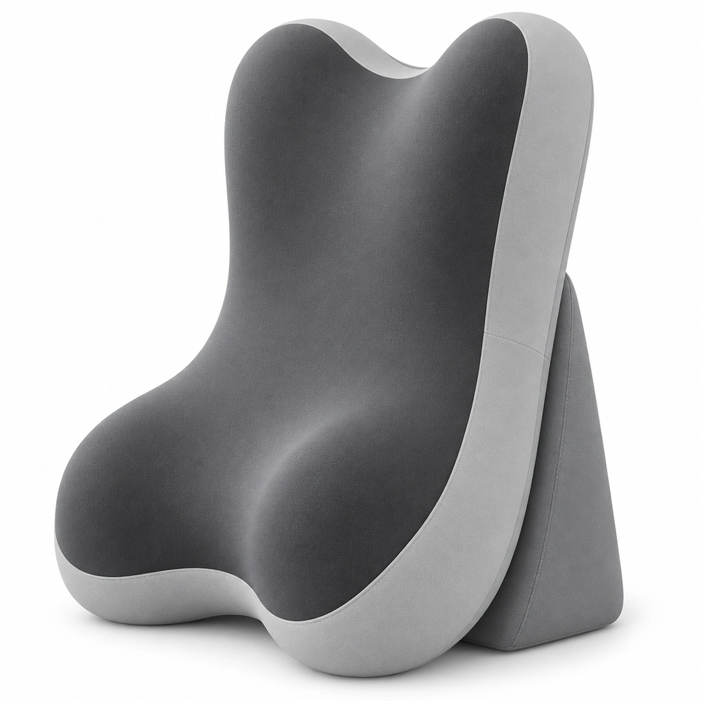 Lesekissen fürs Bett mit Memory-Schaum, herausnehmbarer Nackenstütze & Seitentaschen, 60 × 45 cm