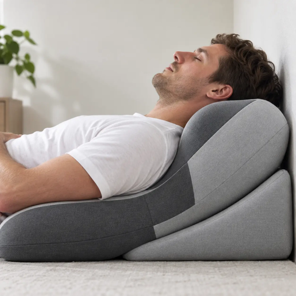 Lesekissen fürs Bett mit Memory-Schaum, herausnehmbarer Nackenstütze & Seitentaschen, 60 × 45 cm – Bild 8
