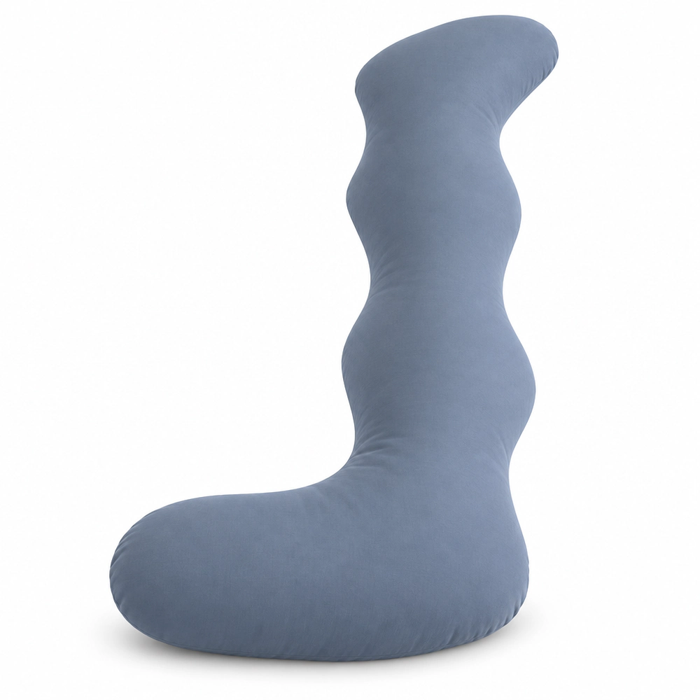 Seitenschläferkissen XXL 7-Form mit Baumwollbezug – 3 Größen, 6 Farben